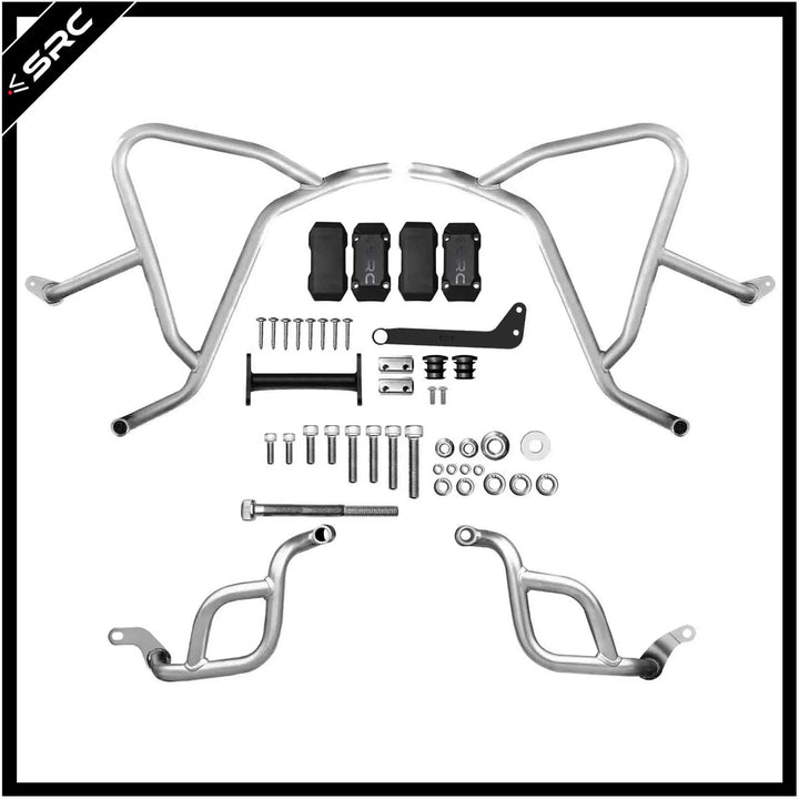 Fairing Guard+Engine Guard Set (Silver) by SRC (Thailand) for Honda NX500