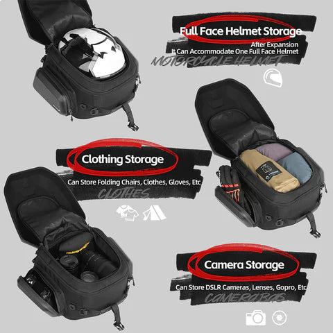 Rhinowalk Motorcycle Tail Bag Waterproof 23L-35L.