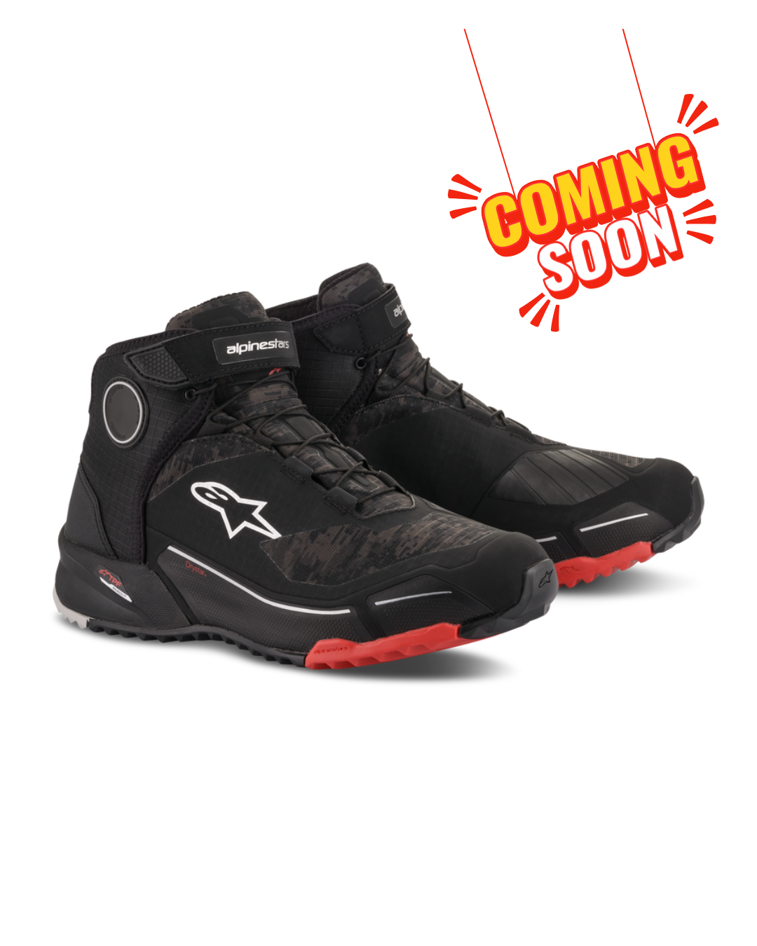 Alpinestarts CR-X Drystar® Riding Shoes-Black Camo Red.