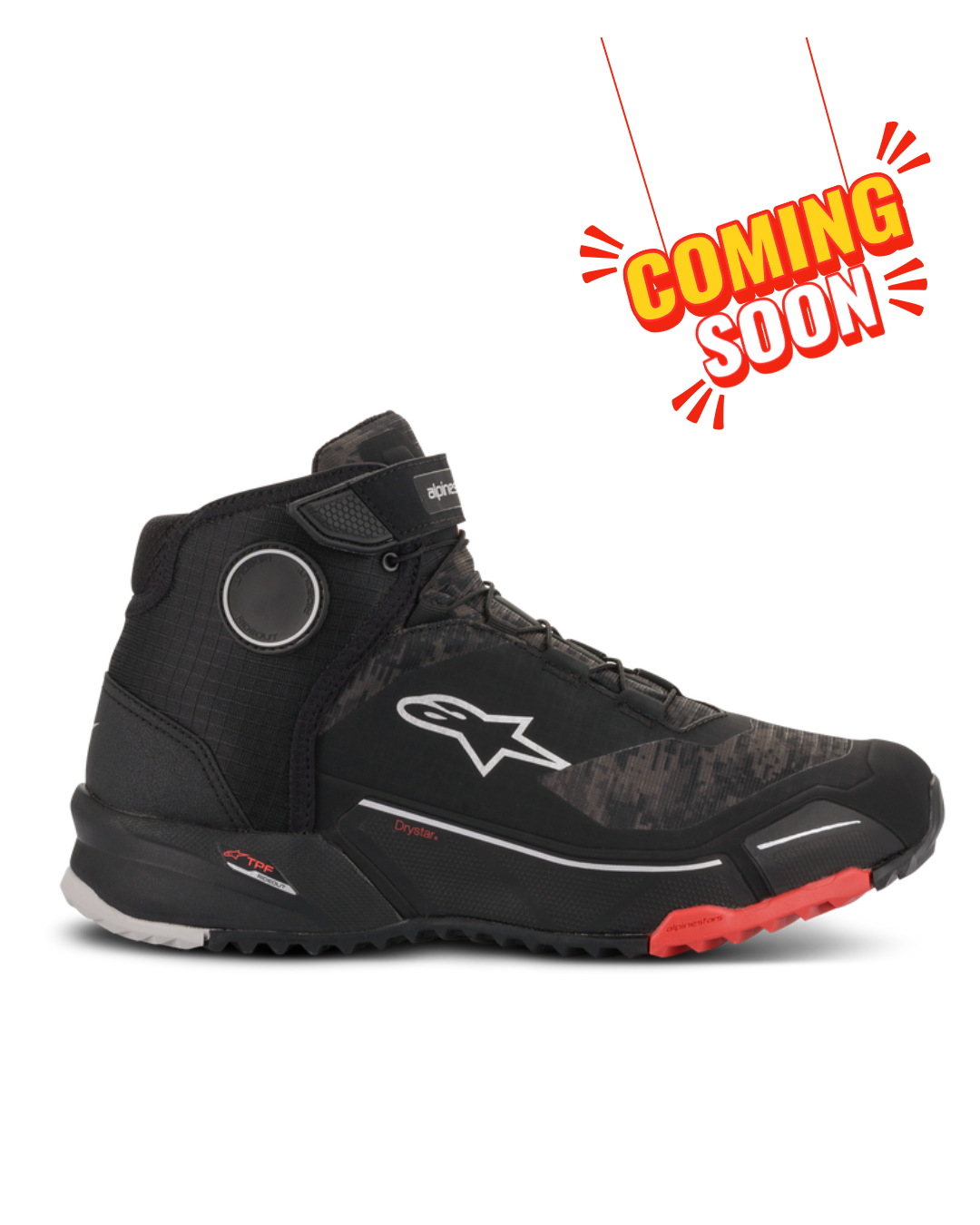 Alpinestarts CR-X Drystar® Riding Shoes-Black Camo Red.