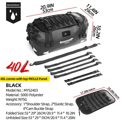 Rhinowalk Waterproof Duffel Dry Pack Tail Bag.