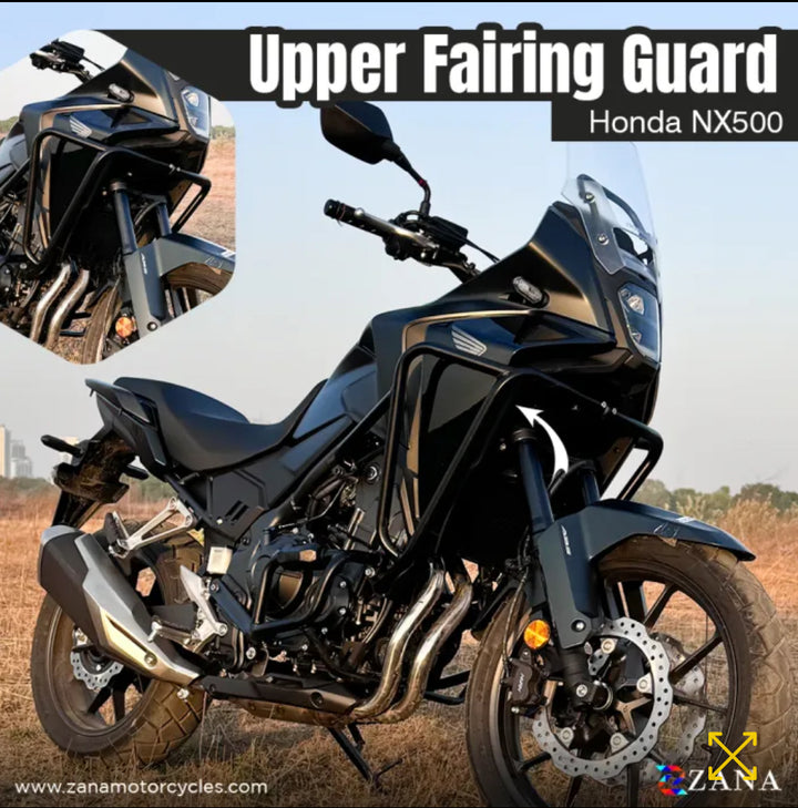 Fairing Guard + Engine Guard (Black) for Honda NX500 by Zana
