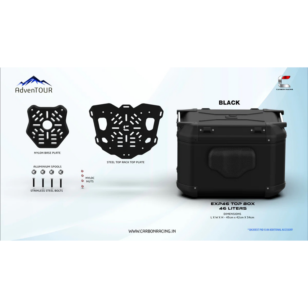 AdvenTOUR EXPLORER-Pro Top Box -46Ltrs (Universal Mounting Kit)