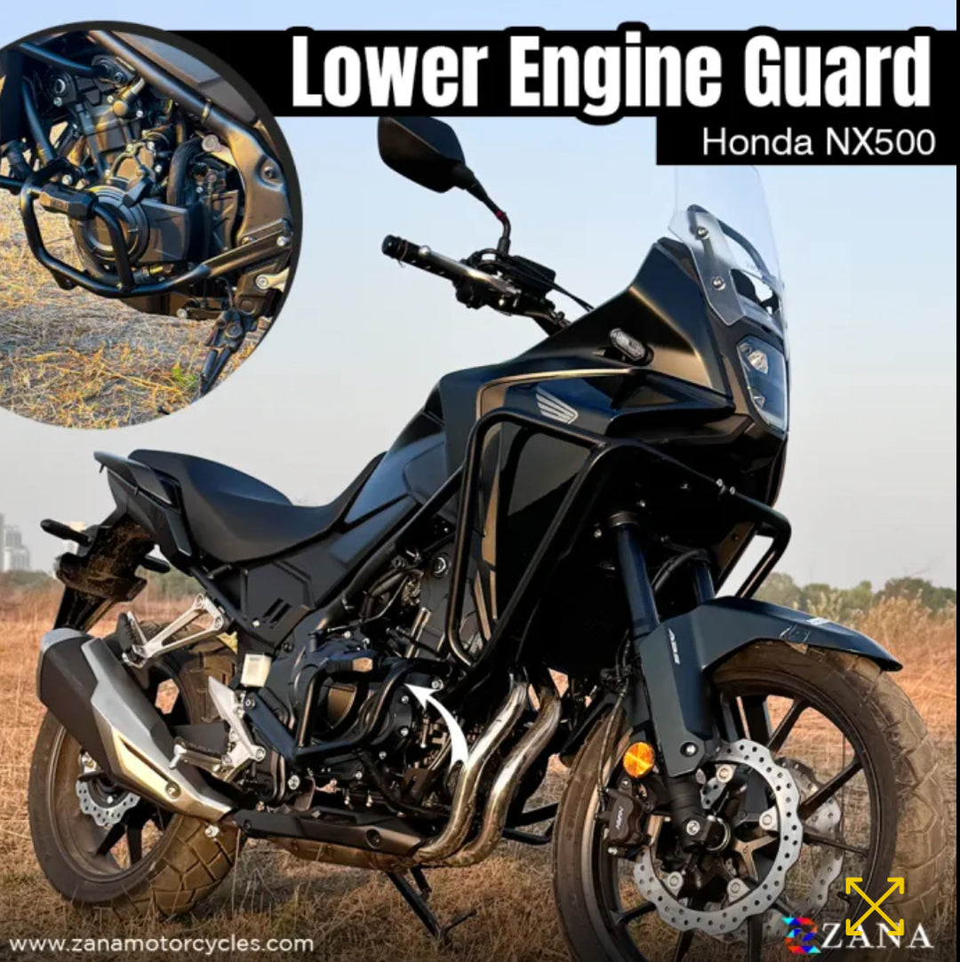 Fairing Guard + Engine Guard (Black) for Honda NX500 by Zana