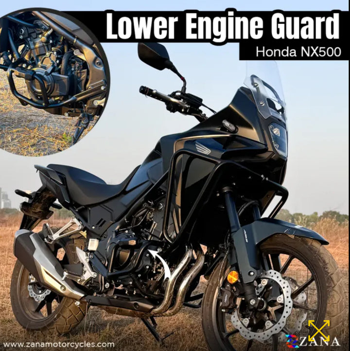 Fairing Guard + Engine Guard (Black) for Honda NX500 by Zana