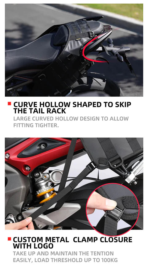 Rhinowalk Motorcycle Saddle Bag Mounting Tail Seat Bag.