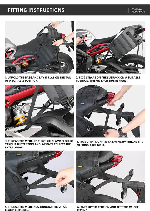 Rhinowalk Motorcycle Saddle Bag Mounting Tail Seat Bag.