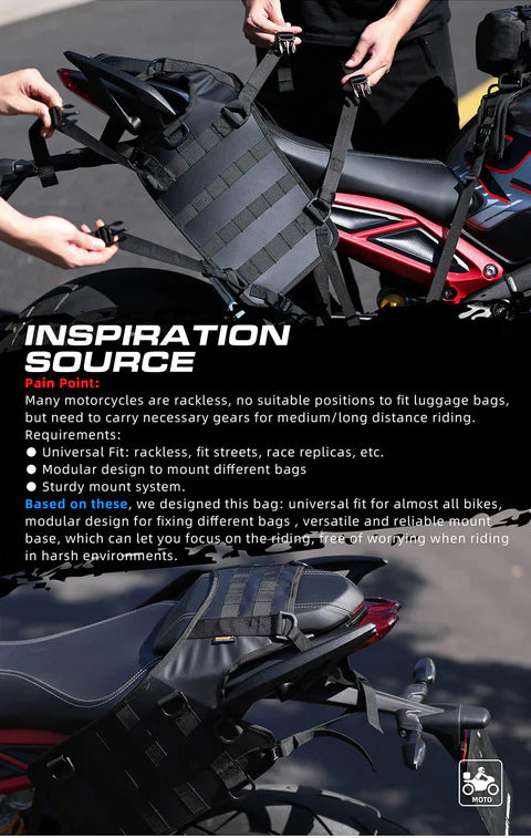 Rhinowalk Motorcycle Saddle Bag Mounting Tail Seat Bag.