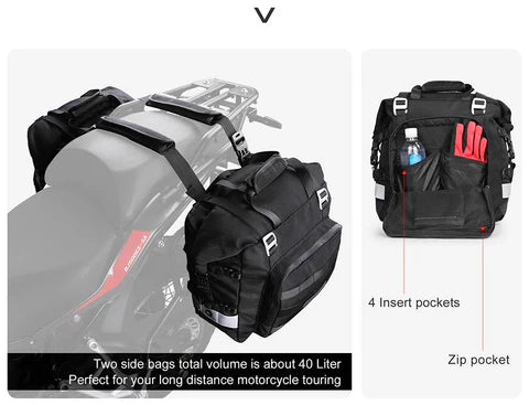 Rhinowalk Sturdy Drift Motorcycle SaddleBag 20L.