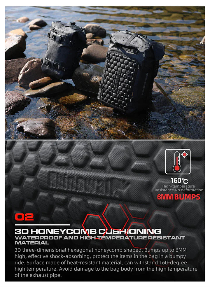 Rhinowalk 30L Tail Bag Side Saddle Duffle Dry Bag.