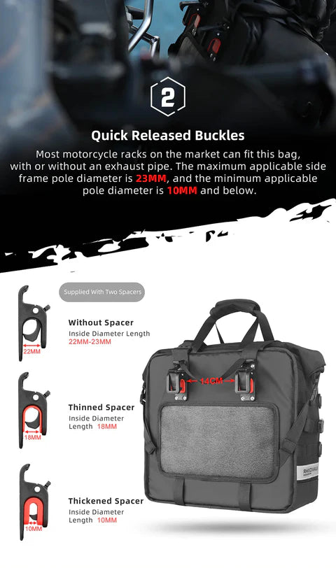 Rhinowalk 25L Motorcycle Side Bag/ Saddle Bag