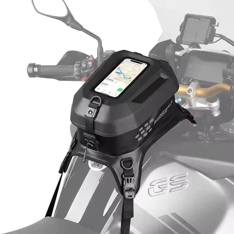 Rhinowalk 5.6 Liter Waterproof Motorcycle Tail Bag with Phone Holder.