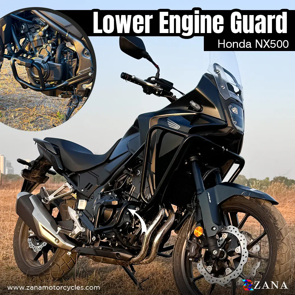 Lower Engine Guard for Honda NX500 (Black)- Zana