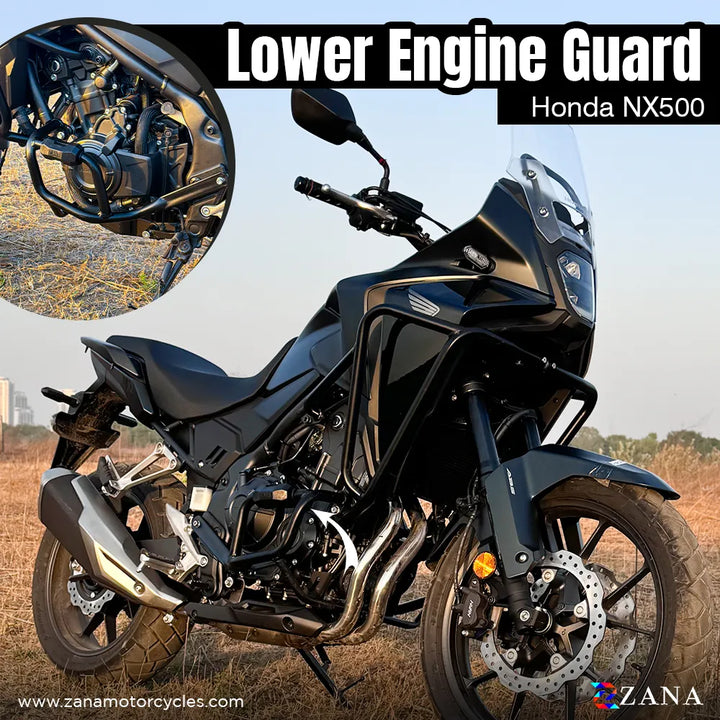 Lower Engine Guard for Honda NX500 (Black)- Zana