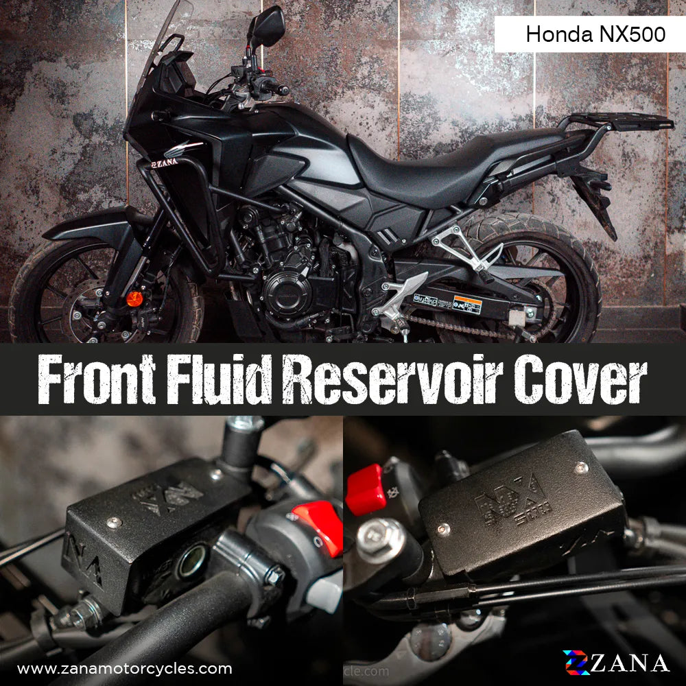 Zana- Front Fluid Reservoir Cover For Honda NX500 (ALUMINIUM) BLACK