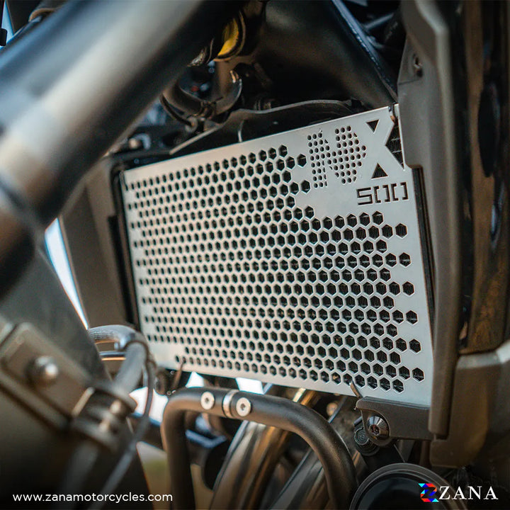 Zana- Radiator Guard Honeycomb for Honda NX500 (Aluminium) - Silver