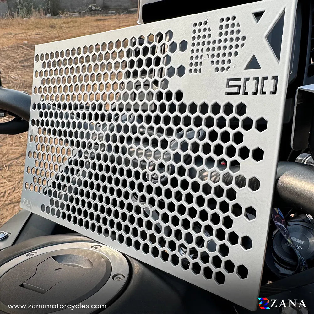 Zana- Radiator Guard Honeycomb for Honda NX500 (Aluminium) - Silver