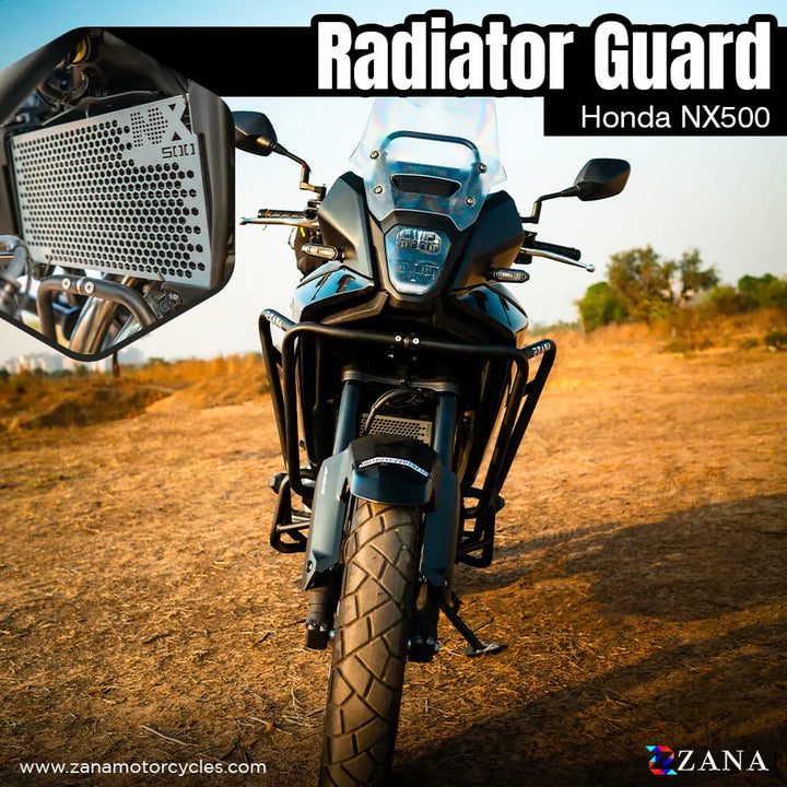 Zana- Radiator Guard Honeycomb for Honda NX500 (Aluminium) - Silver