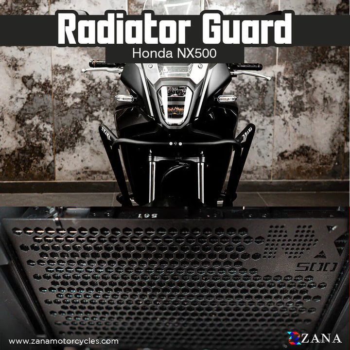 Zana- Radiator Guard for Honda NX500 (Honeycomb) - Black