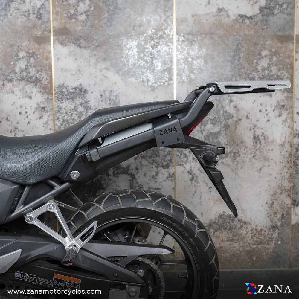 Zana- Top rack with Plate For Honda NX500 (Aluminum, Silver)