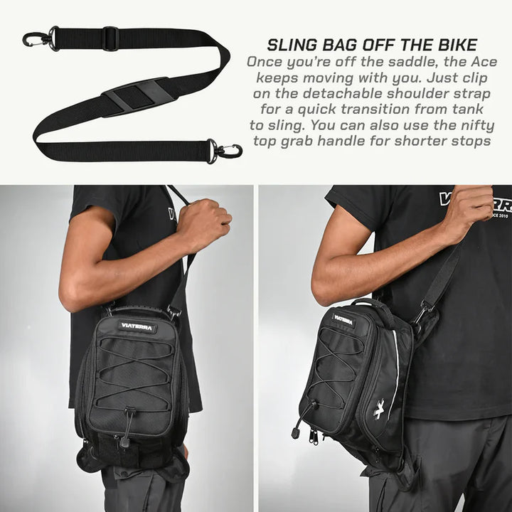 ViaTerra- Ace Universal Motorcycle Tank Bag (Strap Based)