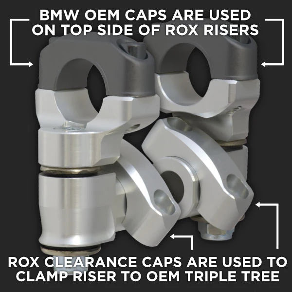 ROX - Pivoting Anti-Vibe Handlebar Risers (BMW 1200/ 1250 GS/GSA ...