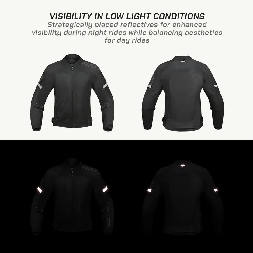 ViaTerra FENDER – URBAN MESH RIDING JACKET with base layer.