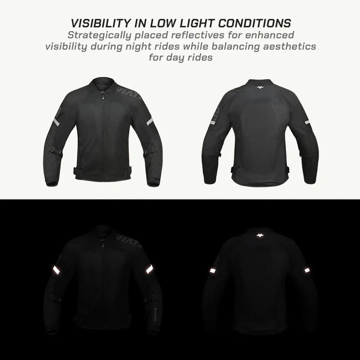 ViaTerra FENDER – URBAN MESH RIDING JACKET with base layer.