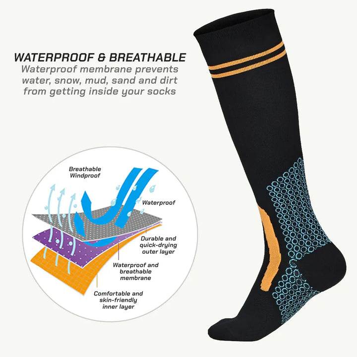 ViaTerra RANDY SUN – WATERPROOF SOCKS KNEE HIGH (ORANGE/BLACK)
