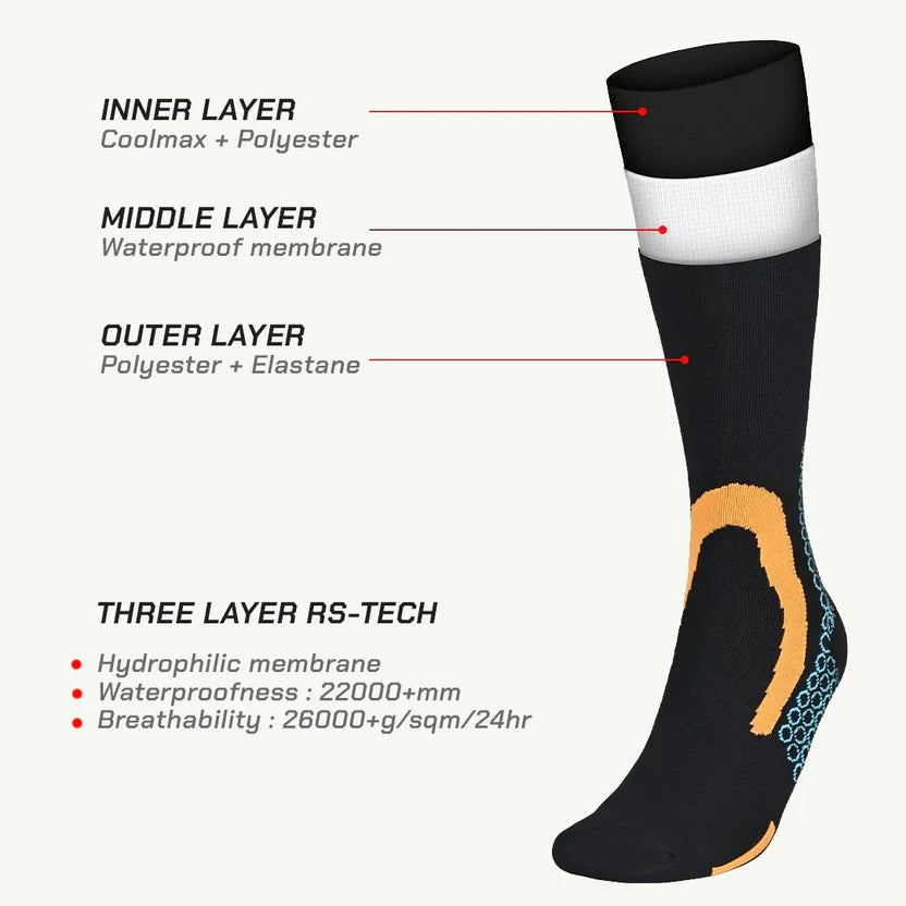 ViaTerra RANDY SUN – WATERPROOF SOCKS KNEE HIGH (ORANGE/BLACK)