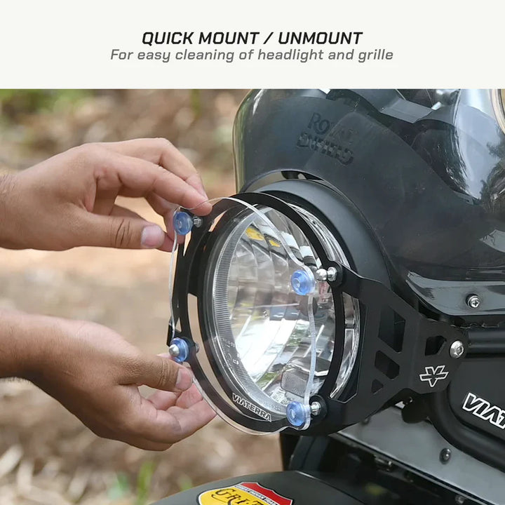 ViaTerra- Headlight Guard for Royal Enfield Himalayan - Clear Shield