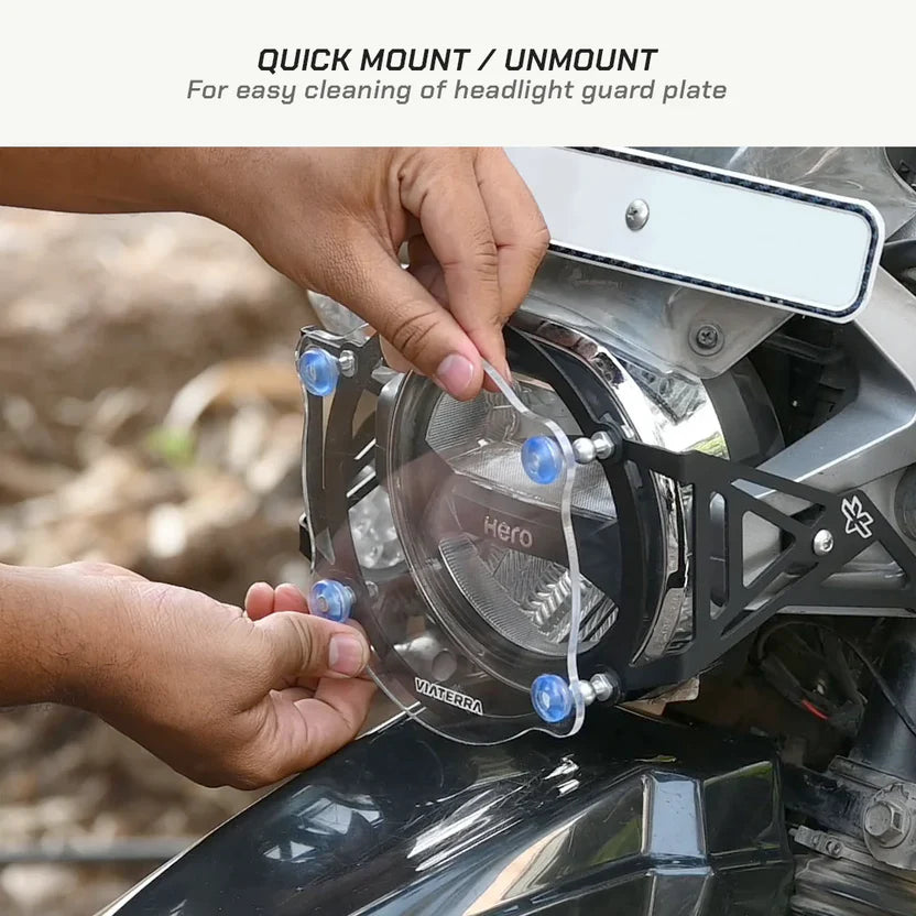 ViaTerra- Headlight Guard for Hero XPulse 200 - Clear Shield