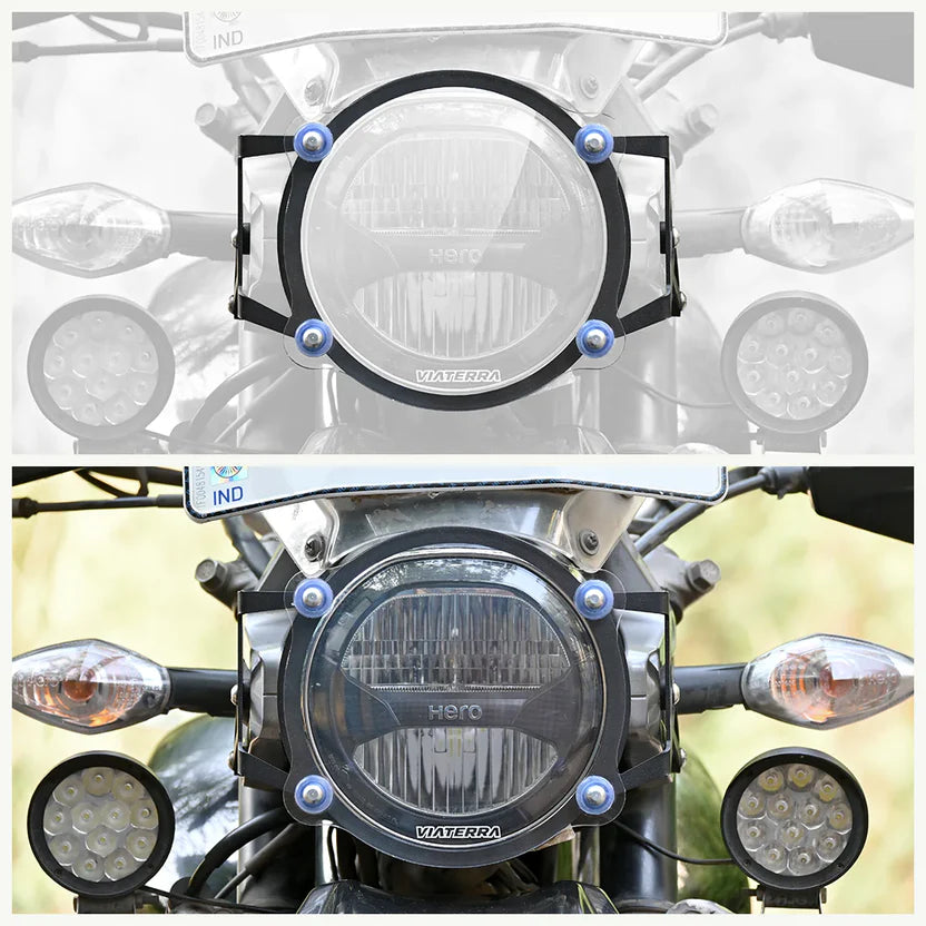ViaTerra- Headlight Guard for Hero XPulse 200 - Clear Shield