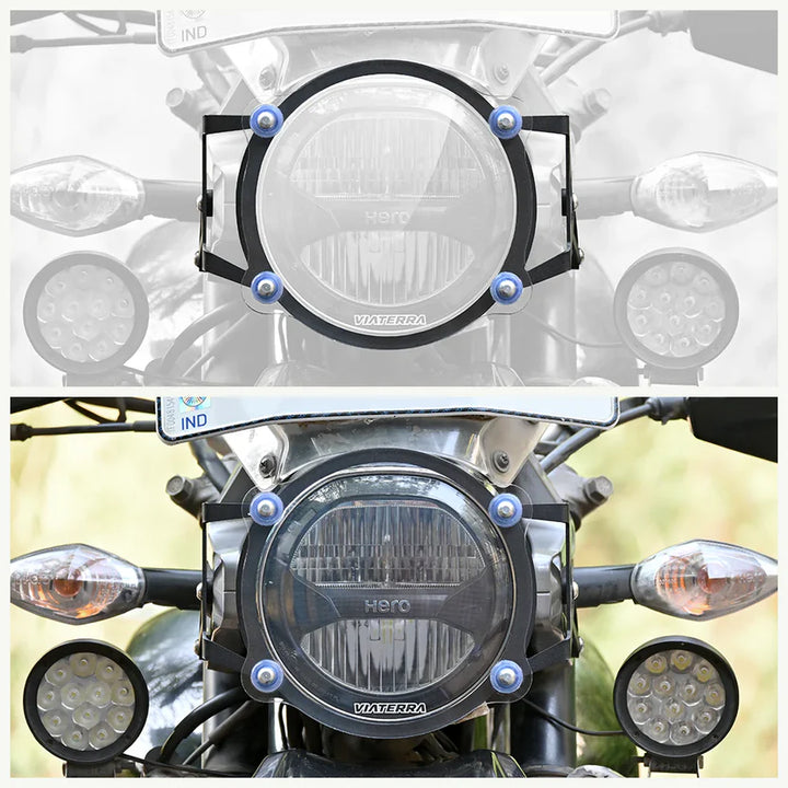 ViaTerra- Headlight Guard for Hero XPulse 200 - Clear Shield