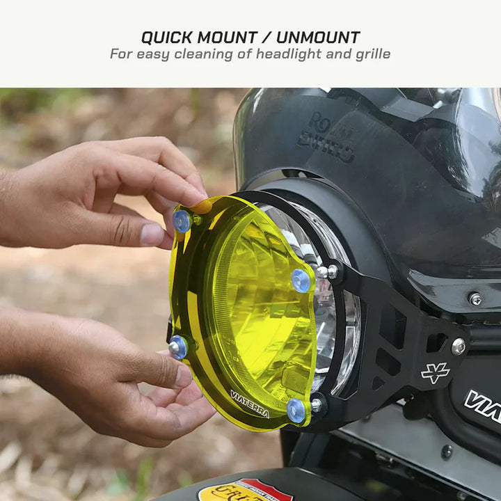 ViaTerra- Headlight Guard for Royal Enfield Himalayan - Yellow Tint