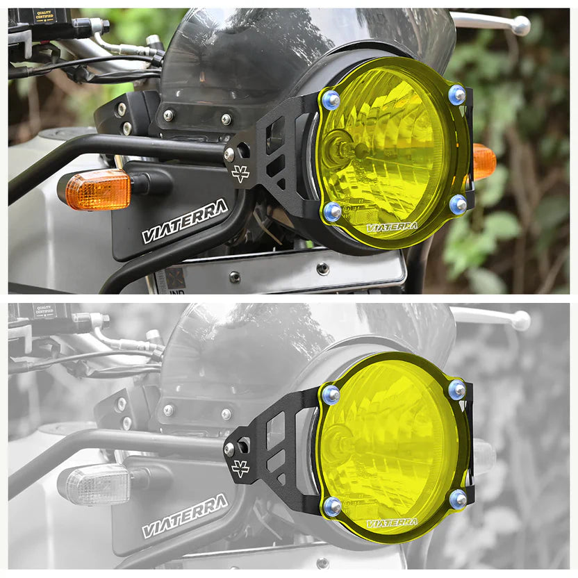 ViaTerra- Headlight Guard for Royal Enfield Himalayan - Yellow Tint