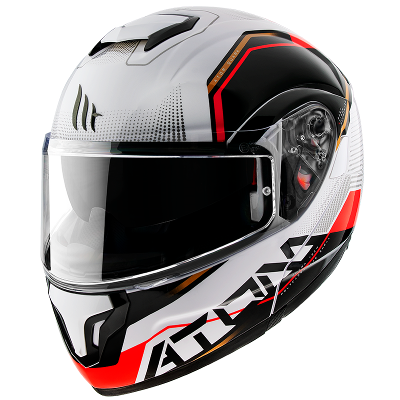 MT- Atom SV- B5 White Red- FLIPUP Helmet – Biker's Pad