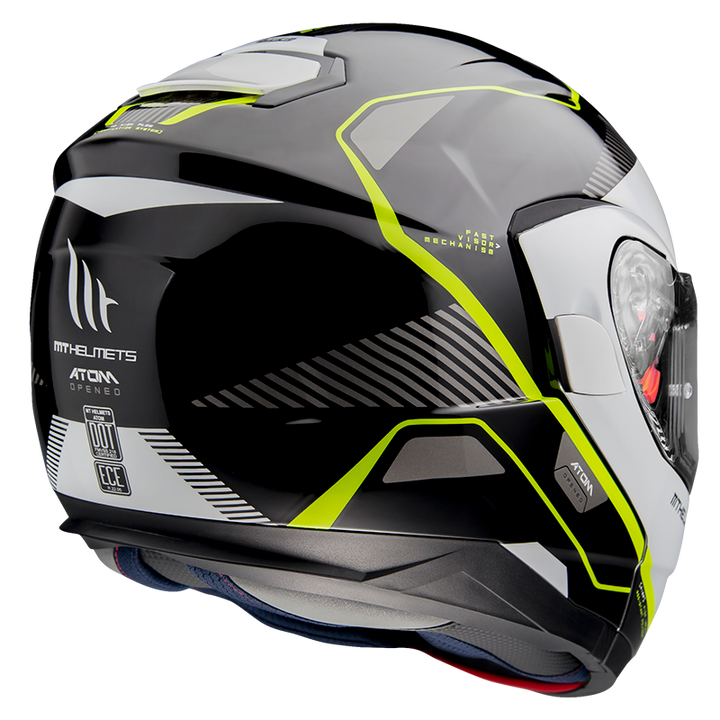 MT- Atom SV- B3 White Yellow- FLIPUP Helmet