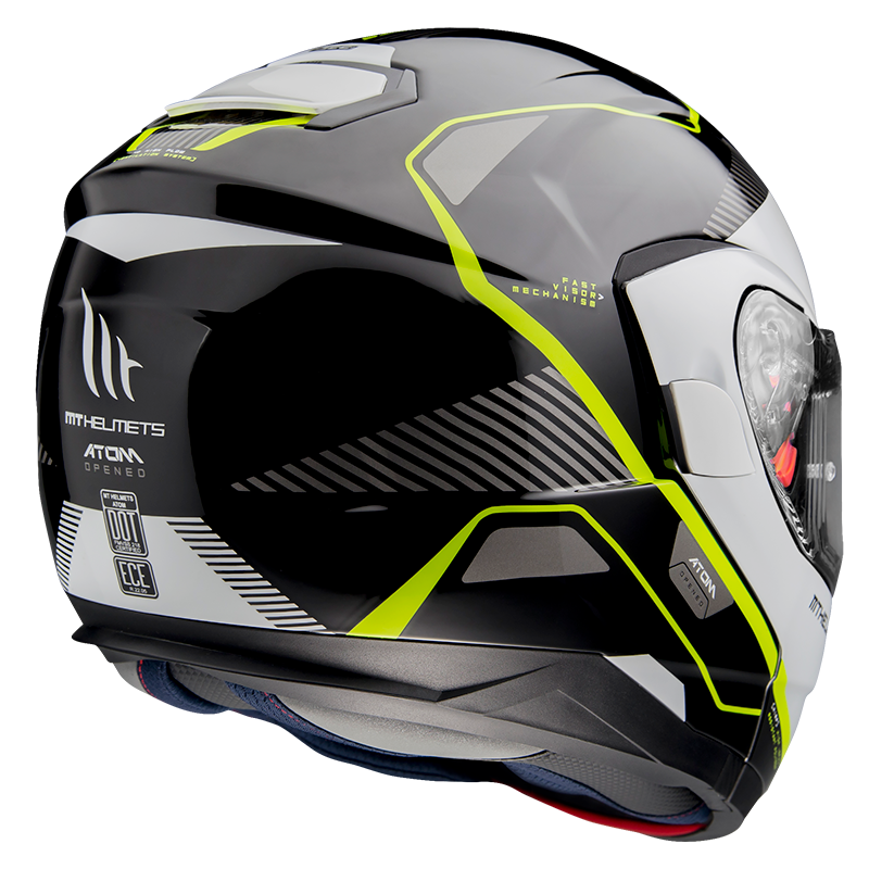 mt atom helmet india MT- Atom SV- B3 White Yellow- FLIPUP Helmet – Biker's Pad