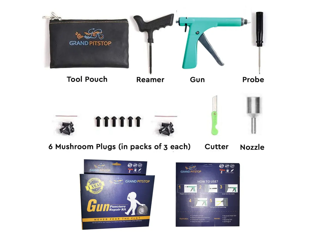 Grand Pitstop- Gun Tyre Puncture Repair Kit – Biker's Pad