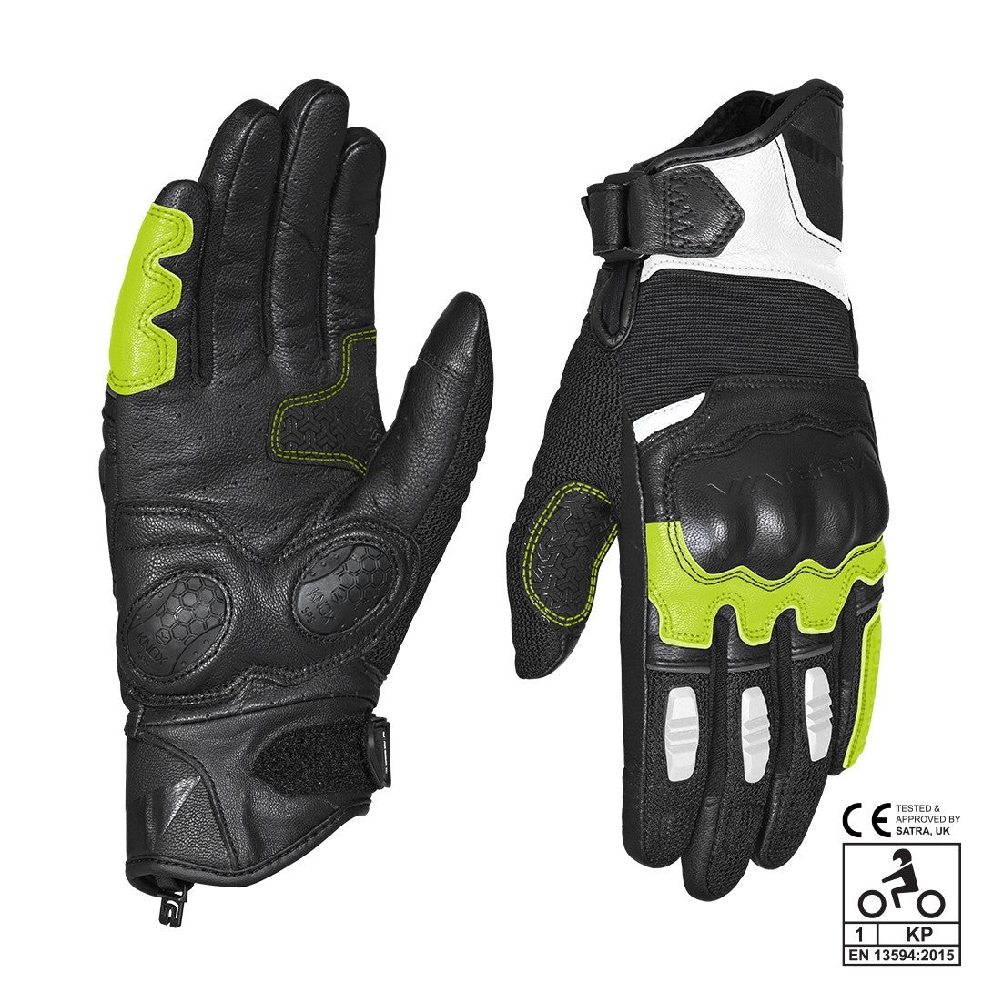 Viaterra- Holeshot Short Riding Gloves- Fluorescent Green