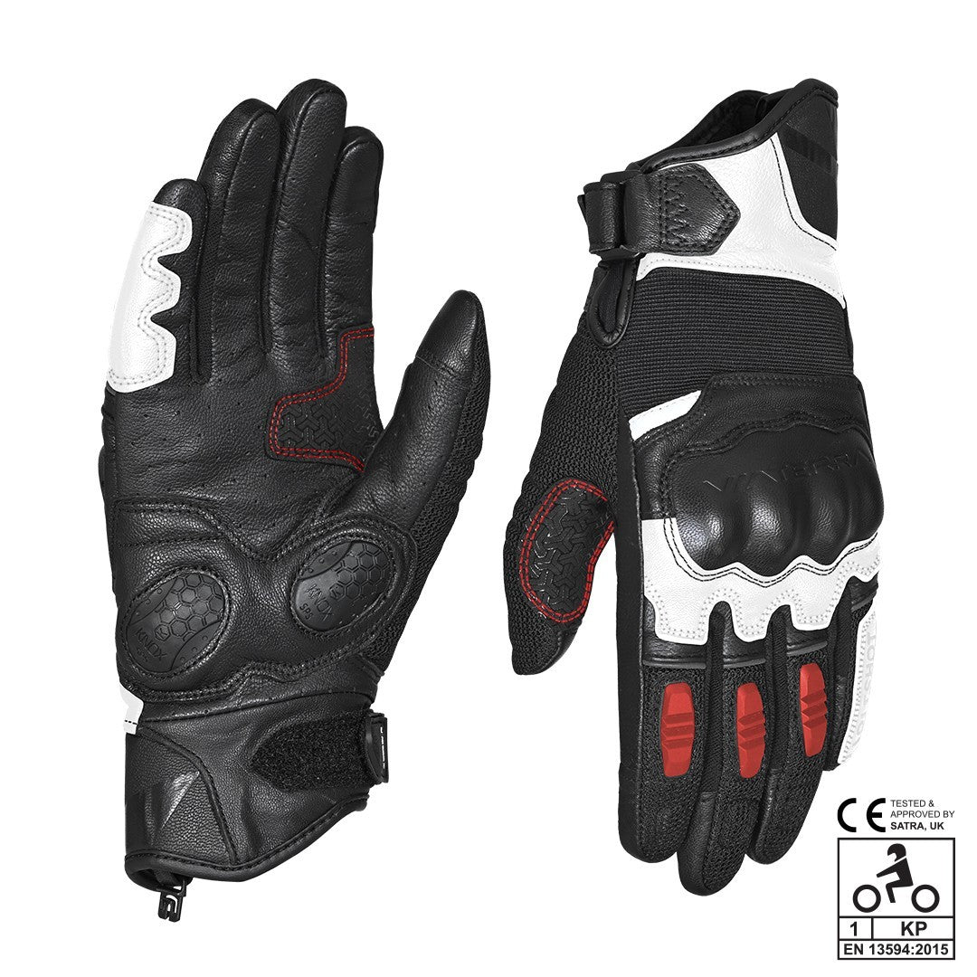Viaterra- Holeshot Short Riding Gloves- Lava Red
