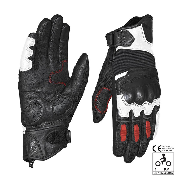 Viaterra- Holeshot Short Riding Gloves- Lava Red