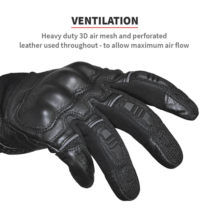 Viaterra- Holeshot Short Riding Gloves- Lava Red