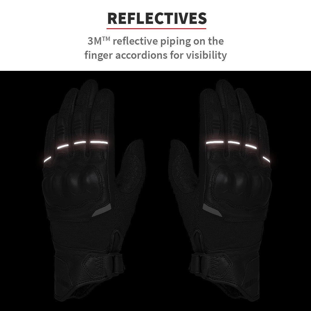 Viaterra- Holeshot Short Riding Gloves- Lava Red