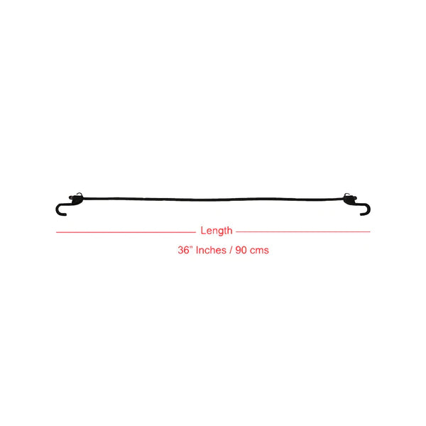 MotoTech - Grappler Bungee Tie-Down - 36 inches - Black - 8mm - Pack of 2