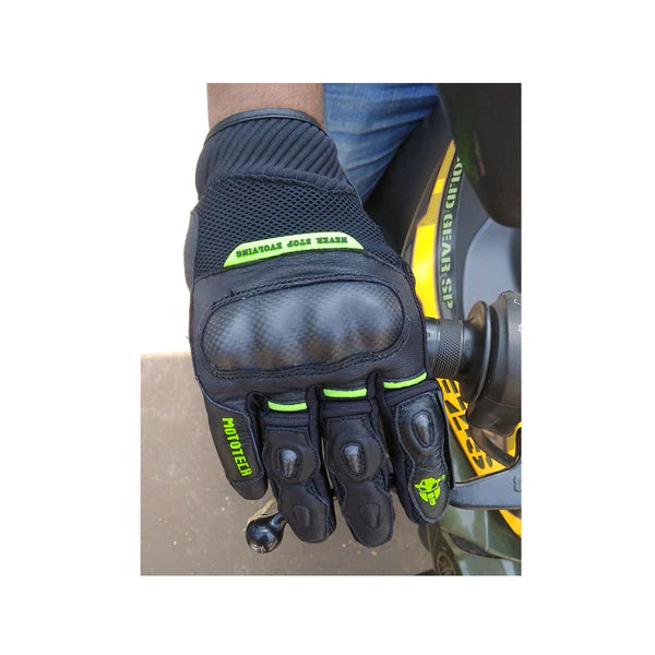 MotoTech- Urbane Short Carbon Gloves - Green