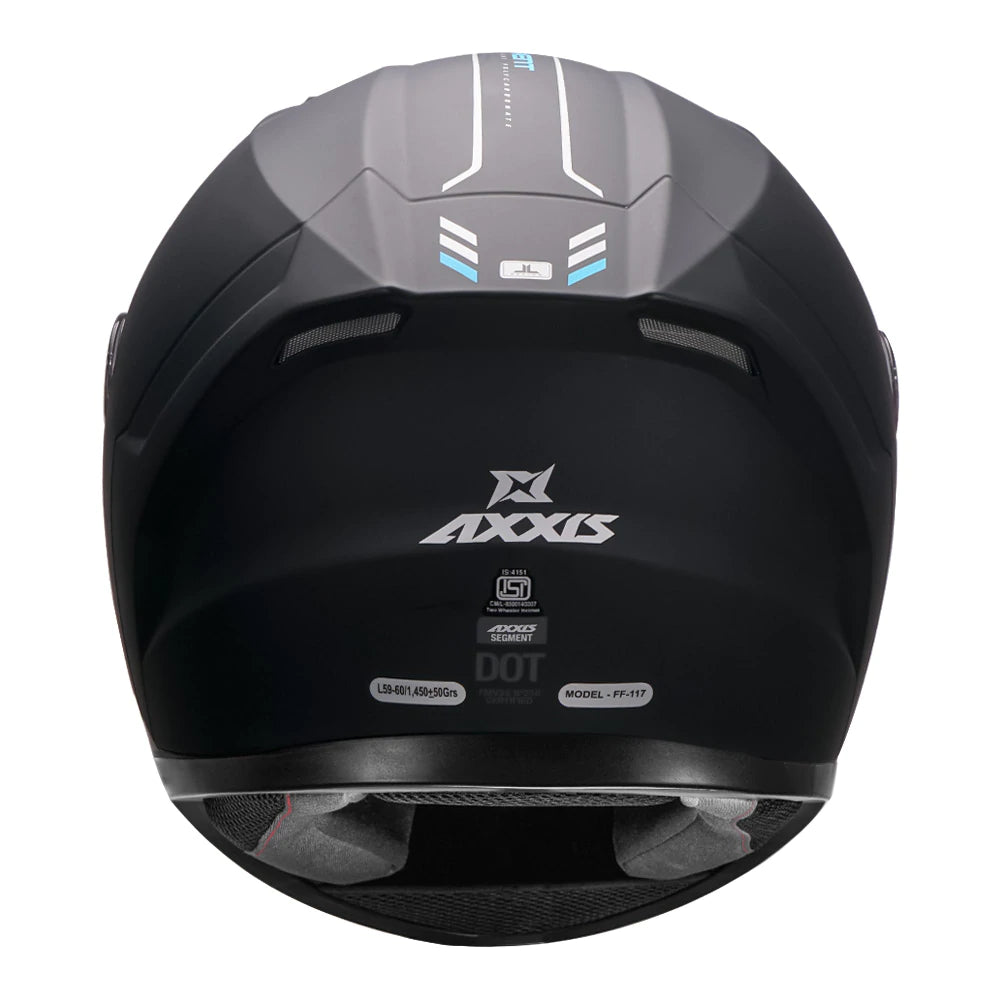 AXXIS- Segment Black (Matt) Motorcycle Helmet – Biker's Pad