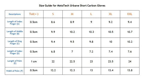 MotoTech- Urbane Short Carbon Gloves - Orange